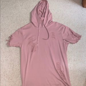 Carbon Pink Shortsleeved Hoodie Shirt